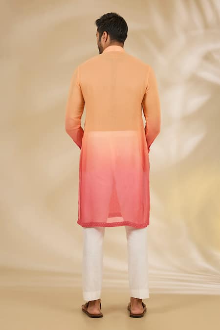 Rabani & Rakha Ombre Thread Booti Kurta & Cotton Silk Pant 