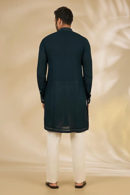 Rabani & Rakha Net Thread & Sequin Embroidered Kurta Set 