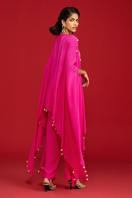 Megha Pitti Pita & Sequin Zardozi Cape Kurta & Pant Set 