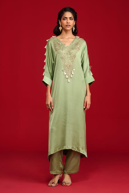 Megha Pitti Sequin & Zardozi Embroidered Kurta Set 