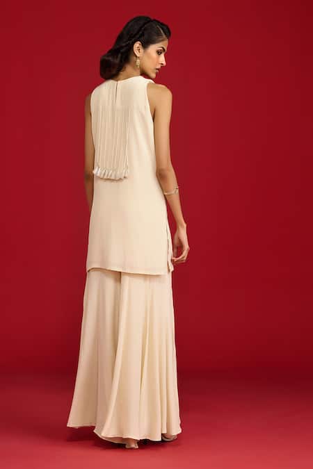 Megha Pitti Sequin Hand Embroidered Kurta Gharara Set 