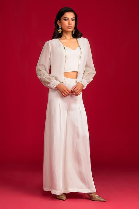 Megha Pitti Embroidered Jacket Pant Set 