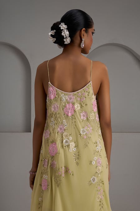 Maisolos Floral Hand Embroidered Kurta Sharara Set 