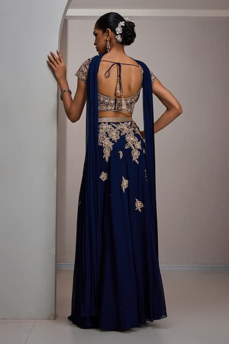 Maisolos Floral Embroidered Blouse Skirt Set 