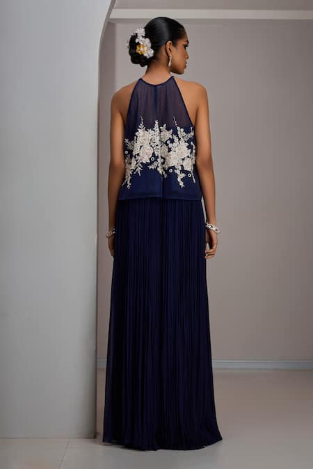 Maisolos Embroidered Crop Top With Skirt 