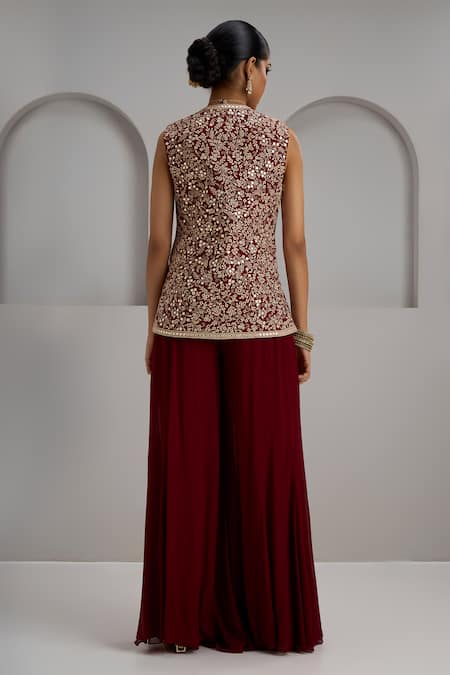 Maisolos Hand Embroidered Jacket & Sharara Set 