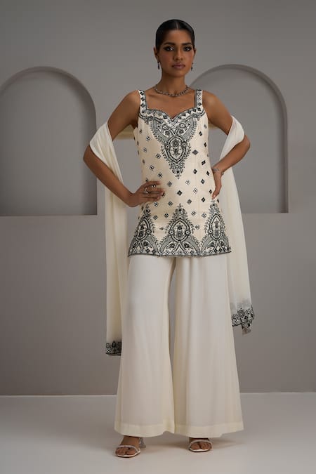 Maisolos Hand Embroidered Kurta Sharara Set 
