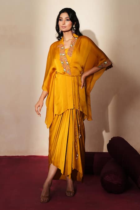 ISHA GUPTA TAYAL Kanakpriya Embroidered Top Draped Skirt Set 