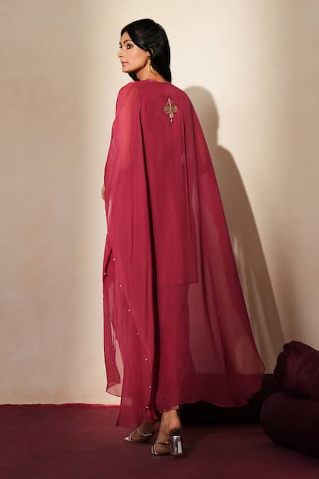 ISHA GUPTA TAYAL Ratnika Embroidered Cape & Kurta Set 