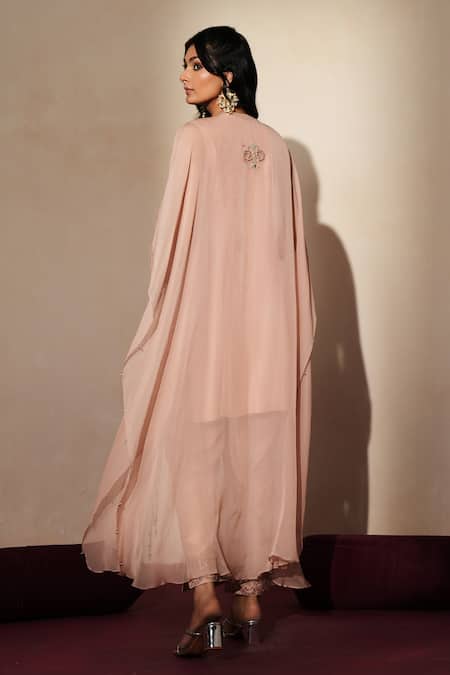 ISHA GUPTA TAYAL Gulabratna Embroidered Cape Kurta Set 