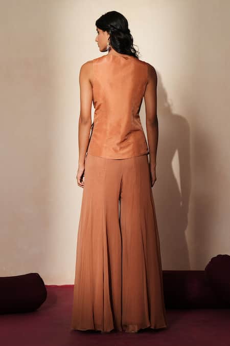 ISHA GUPTA TAYAL Morchakra Emroidered Waistcoat & Sharara Set 