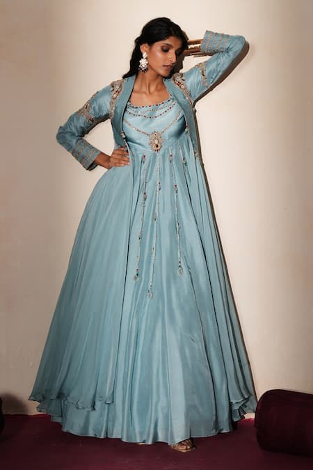 ISHA GUPTA TAYAL Kanchan Embroidered Anarkali With Jacket 