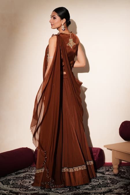 ISHA GUPTA TAYAL Taarika Embroidered Waistcoat Lehenga Set 