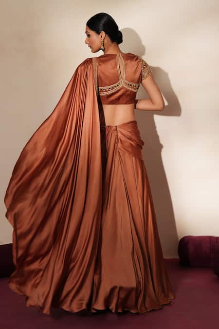 ISHA GUPTA TAYAL Ratanmala Pre-Draped Saree With Embroidered Blouse 