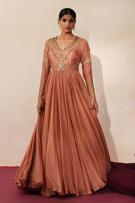 ISHA GUPTA TAYAL Chandbaali Embroidered Anarkali With Dupatta 
