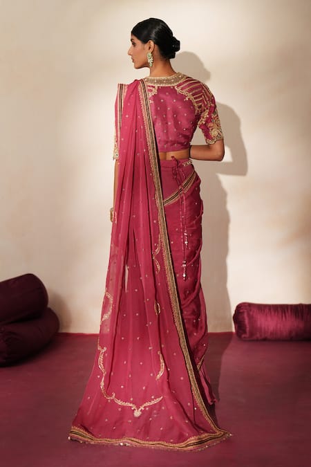 ISHA GUPTA TAYAL Nayaab Pre-Draped Concept Saree With Embroidered Blouse 