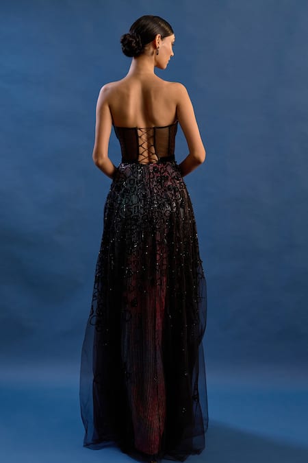 Cedar & Pine Disco Embroidered Corset Gown 