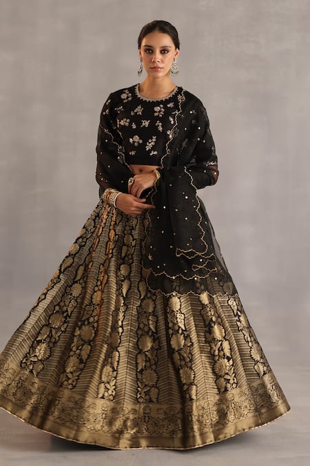 Begum Malhar Floral Woven Lehenga Set 