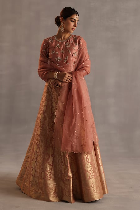 Begum Malhar Floral Woven Lehenga Set 