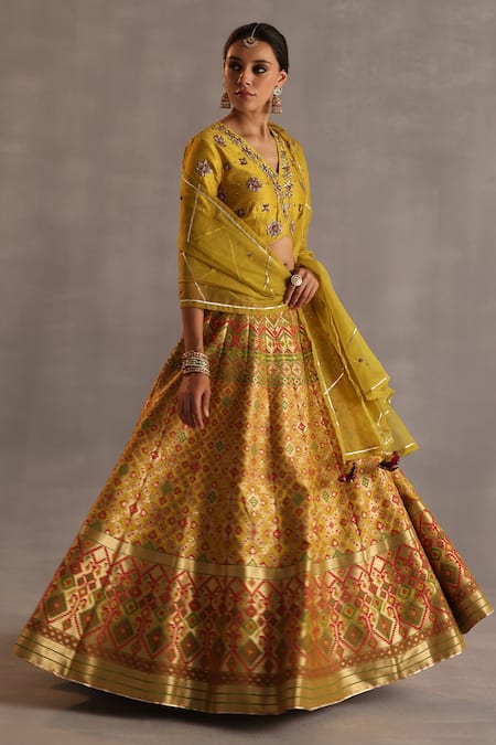 Begum Saras Floral Woven Lehenga Set 