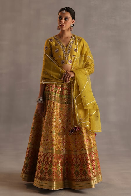 Begum Saras Floral Woven Lehenga Set 