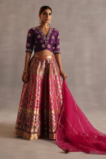 Begum Saras Floral Woven Lehenga Set 