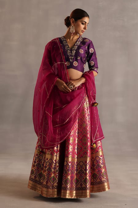 Begum Saras Floral Woven Lehenga Set 