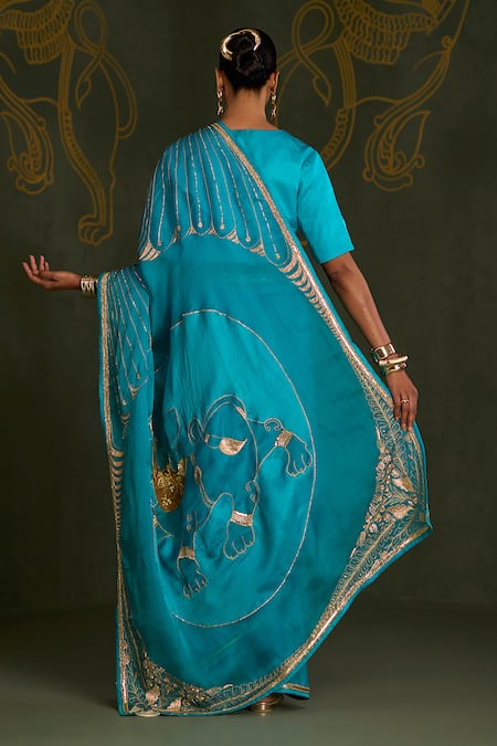 Sitaraa Vanini Yali Motif Saree With Blouse