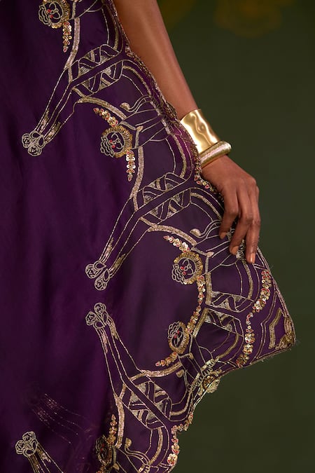 Buy Sitaraa Purple Silk, Organza Zari, Embroidery, Amogha Yali Motif Saree With Blouse Online at Aza Fashions Buy_Sitaraa_Purple Silk, Organza Zari, Embroidery, Amogha Yali Motif Saree With Blouse _Online_at_Aza_Fashions