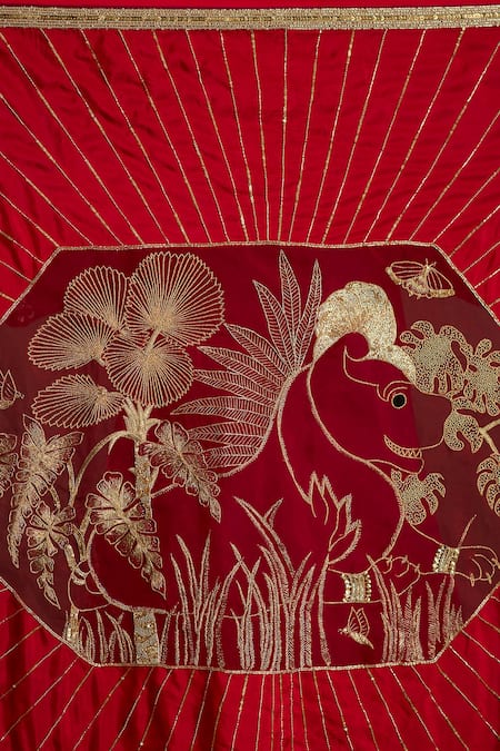 Shop_Sitaraa_Purple , Organza Embroidery, Aranya High-low Lehenga And Blouse Set _Online_at_Aza_Fashions