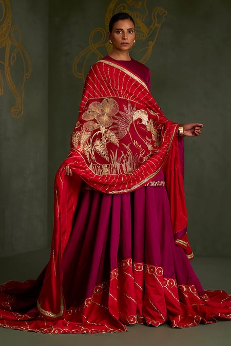 Sitaraa Aranya High-Low Lehenga & Blouse Set