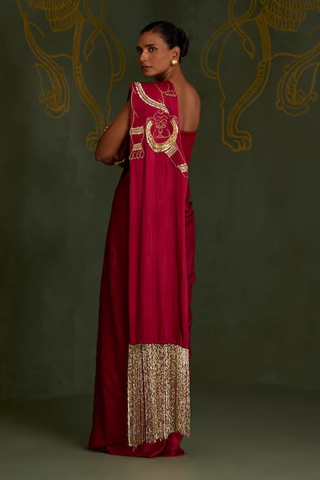 Sitaraa Vajraya Pre-Draped Saree & Corset Blouse Set