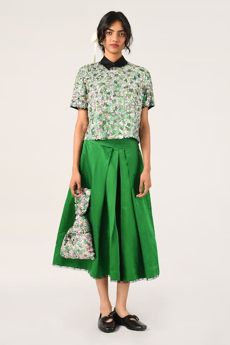 Payal Pratap Rubiginosa Pleated Skirt 