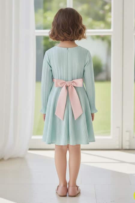 A Little Fable Ribbed Floral Applique Dress 