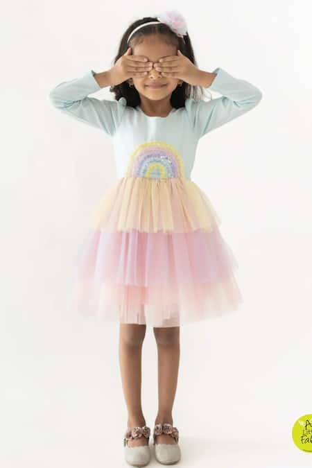 A Little Fable Rainbow Sequin Dress 