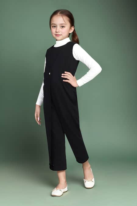Petite Pomme Black French Terry Jumpsuit with Pockets 