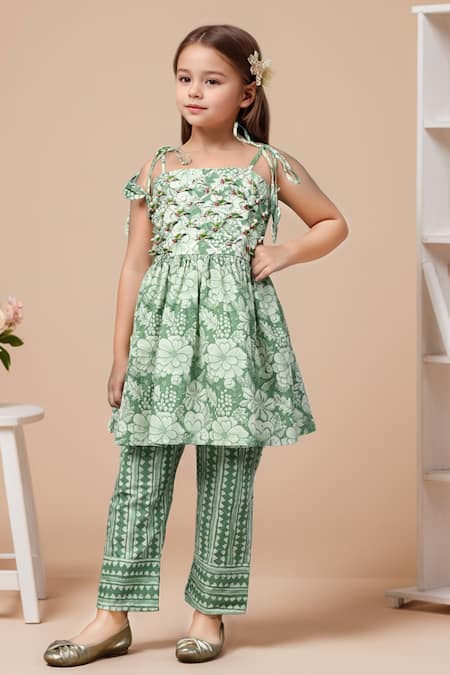 Petite Pomme Floral Print Peplum Kurta Set 