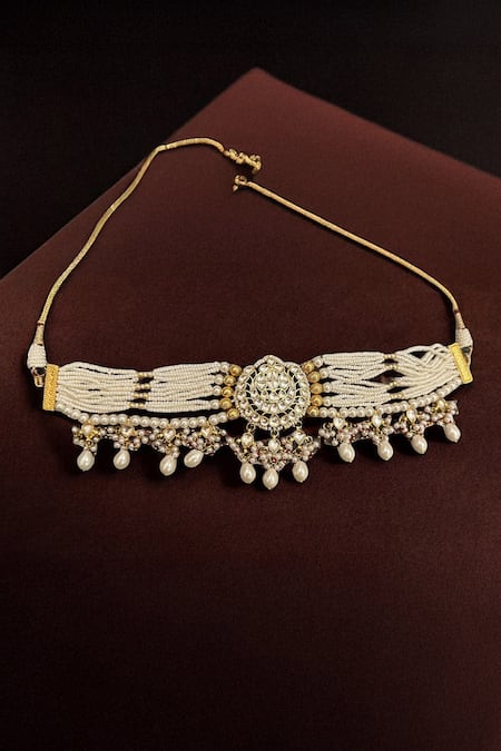 Amaara Jewels Sunehri Pearl Embellished Choker Set 