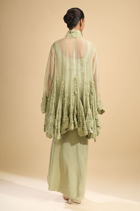 Anamika Khanna Embroidered Cape & Draped Skirt Set