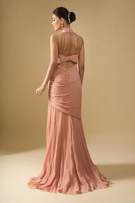Tarun Tahiliani Beaded Yoke Draped Concept Gown 