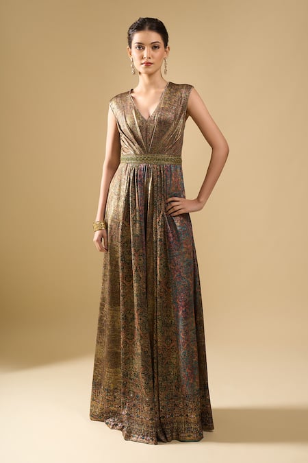 Tarun Tahiliani Printed Flared Jumpsuit 