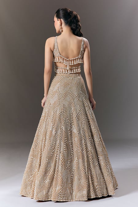 Seema Gujral Pearl & Sequin Embellished Lehenga Set 