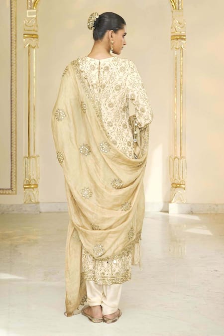 Arpita Mehta Bandhani Kurta Churidar & Tissue Dupatta Set 