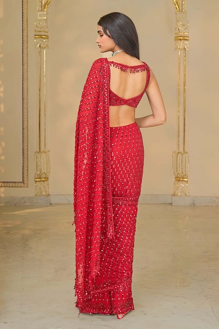 Arpita Mehta Hand Embroidered Pre-Draped Saree & Blouse 