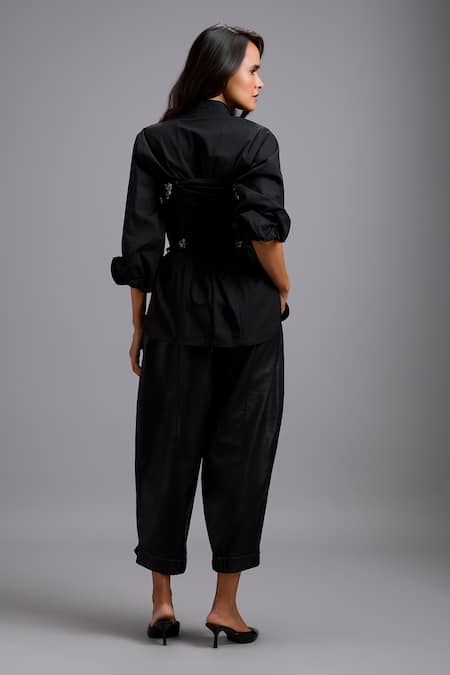 Deepika Arora Tapered Vegan Leather Pant 