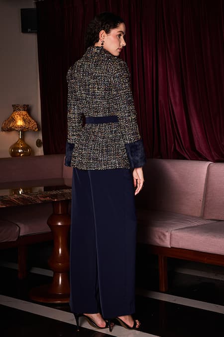Label Deepika Nagpal Kyleigh Tweed Blazer & Pant Set 