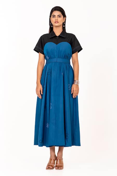 K-Anshika Resham Embroidered Midi Dress 