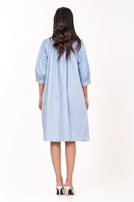 K-Anshika Resham Embroidered Poplin Midi Dress 