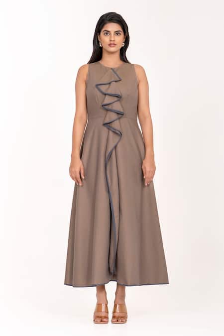 K-Anshika Ruffle Detail Sleeveless Maxi Dress 