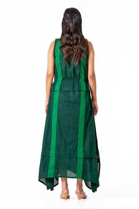 K-Anshika Striped Cotton Sleeveless Maxi Dress 